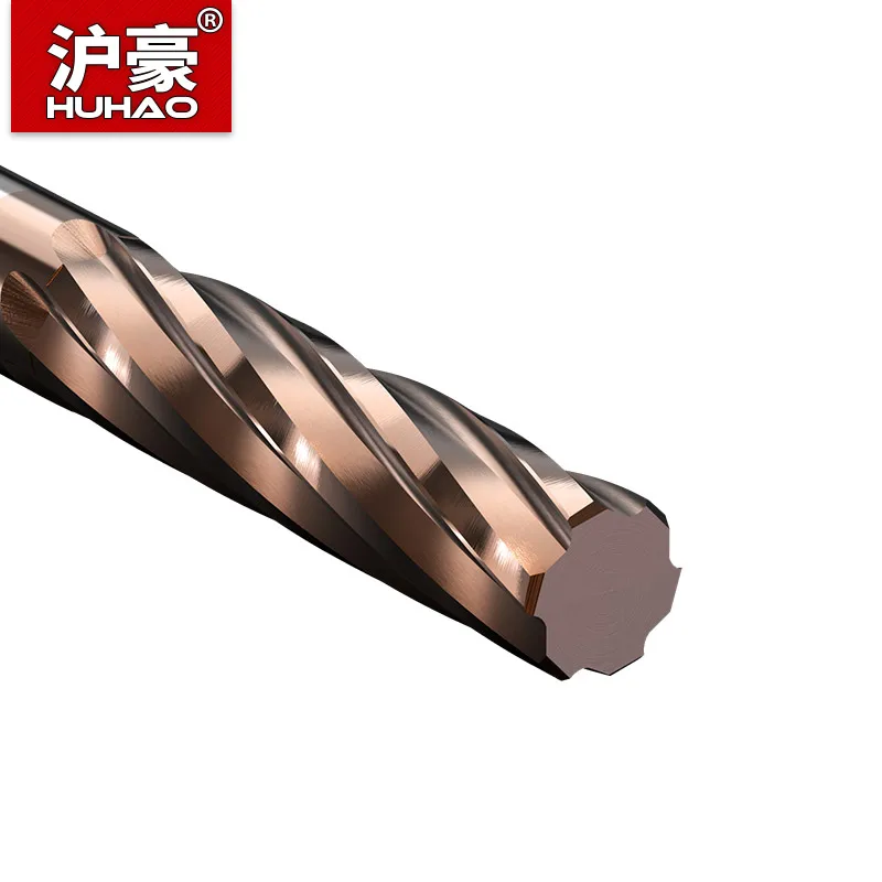

HUHAO 12mm-20mm Thread Screw Reamer HRC55 Tungsten Steel 4 Flutes 6 Blades Endmill Straight Router Bit CNC Tool For Copper Metal