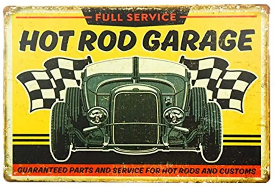 

Full Service - Hot Rod Garage Tin Sign an cave Posters Vintage Garage Wall Decor (M0049)