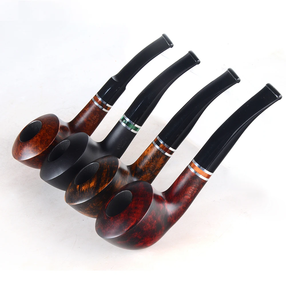 Бриар трубы табака курительная труба гладкая отделка 9 мм фильтр изогнутая bulldog