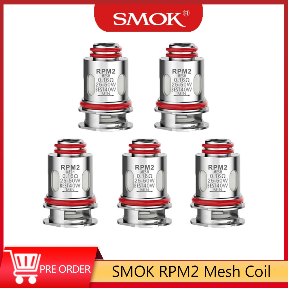 

5PCS SMOK RPM2 Mesh 0.16ohm Coil & RPM 2 DC 0.6ohm MTL Coil Head Core For SMOK SCAR-P3 SCAR-P5 Scar P3 P5 Vape Vaporizer Kit