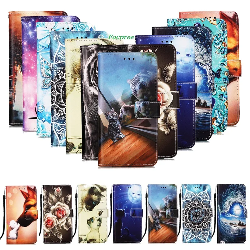 

Leather Case for OPPO A5 A9 2020 A11 A11X Wallet Flip Cover for Coque Realme 6 Reno 3 Pro 5G Find X2 Lite neo Cartoon Phone Case