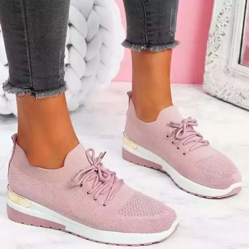 

Vulcanize Shoes Sneakers Women Shoes Ladies Slip-On Knit Solid Color Sneakers for Female Sport Mesh Casual Shoes for Women 2021