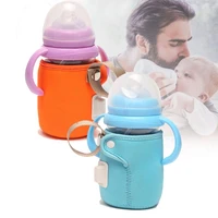 usb baby bottle heating cover anti scalding anti slip insulation bag car portable milk warmer e65d
