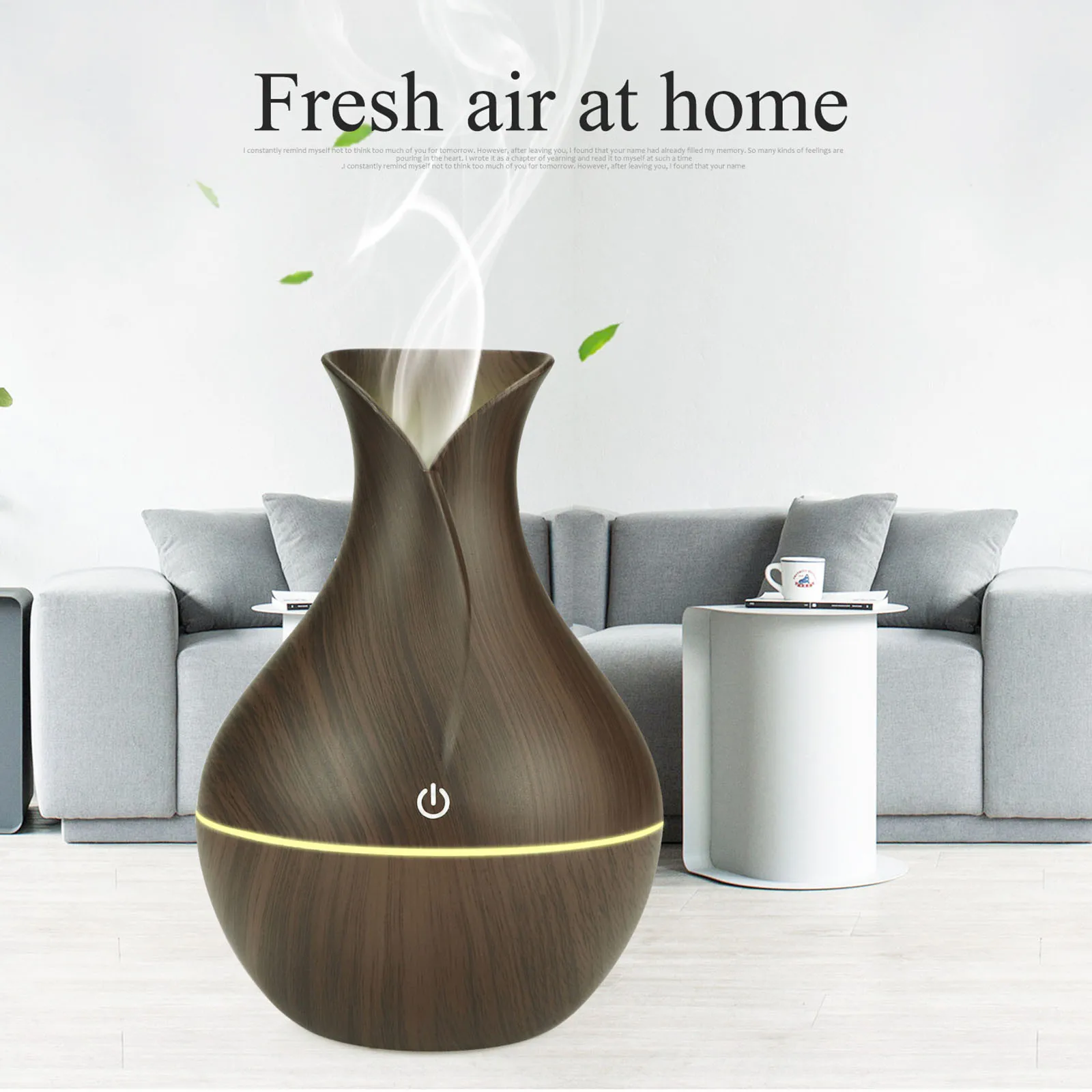 

Led Essential Oil Diffuser Humidifier 130ml Usb Aromatherapy Wood Grain Vase Aroma 7 Colors Lights For Home Led Lamp Electric