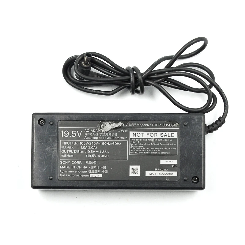 Адаптер питания для ЖК-телевизоров Sony ACDP-085E01 19 5v4.35a + шнур питания-используется |