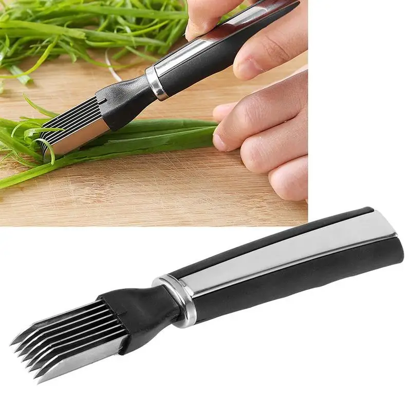 

Creative Onion Cutter Graters Vegetable Cooking Tools Steel Shredded Green Onion Knife Kitchen Gadgets