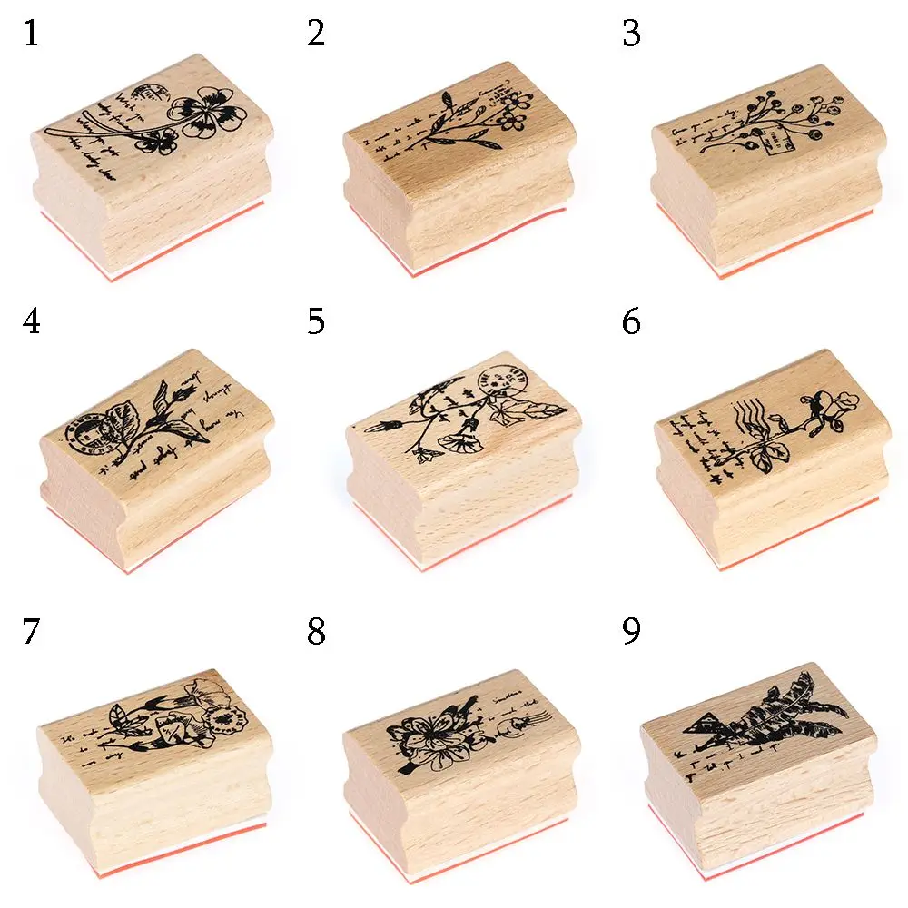 1PC Vintage Wooden Grass Plants Stamps Rubber For Letters Diary Craft Scrapbooking | Дом и сад