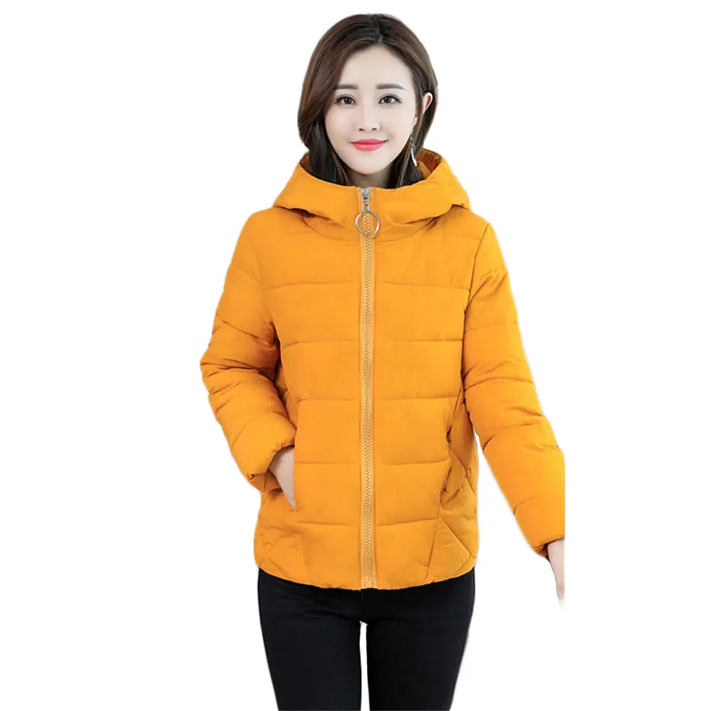 

Down Cotton Jacket Women Short Yellow L-6XL Plus Size Hooded Parka Nice Autumn And Winter Pop Korean Vogue Warmth Coats LD1240