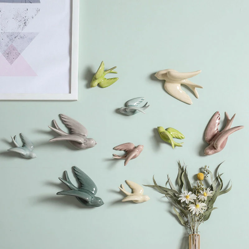 

Домашний Декор стены аксессуары 3D в форме птиц Настенный декор рукоделие домашнего декора