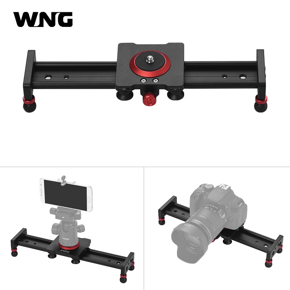 

Camera Slider Aluminum Alloy Dolly Rail 50CM with 4 Bearings for Smartphone Nikon Canon Sony Camera