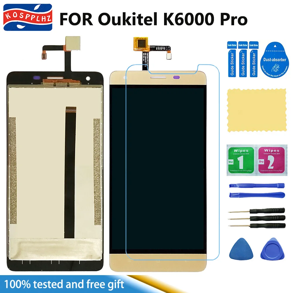 KOSPPLHZ For Oukitel K6000 Pro LCD Display + Touch Screen Digitizer Assembly K6000Pro Cell Phone +Tools &amp Film | Мобильные