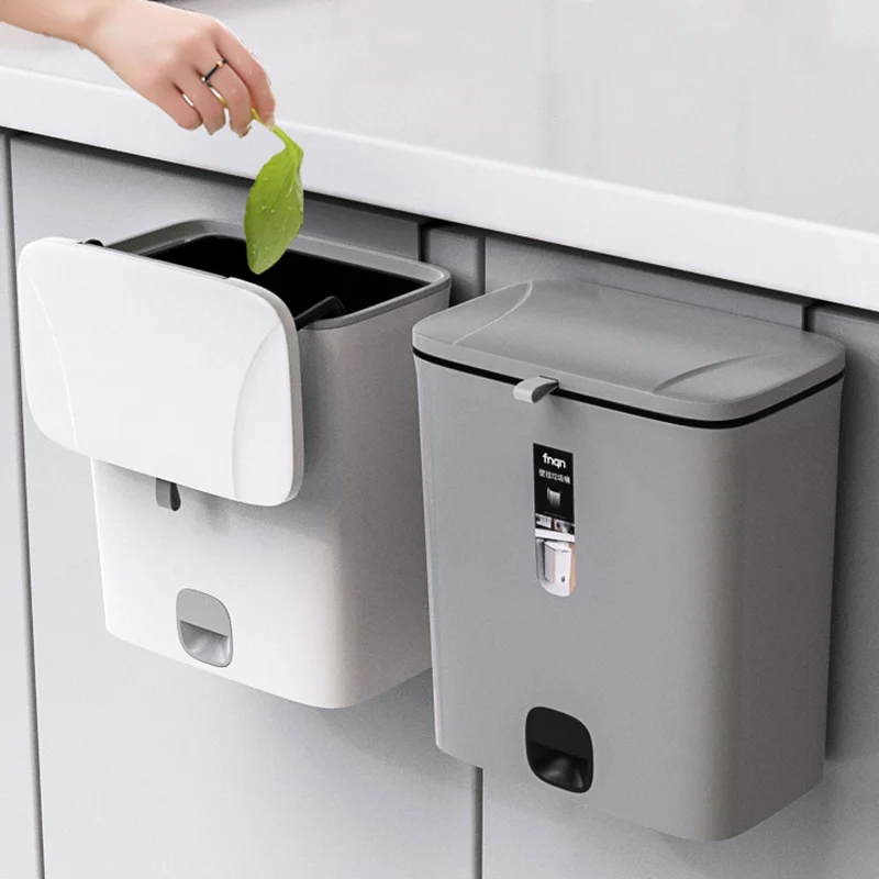 

Hanging Trash Can Kitchen Waste Bin Kitchen Cabinet Door Hanging Trash Bin Wall Mounted Dustbin for Kitchen Home Rubbish Dustbin