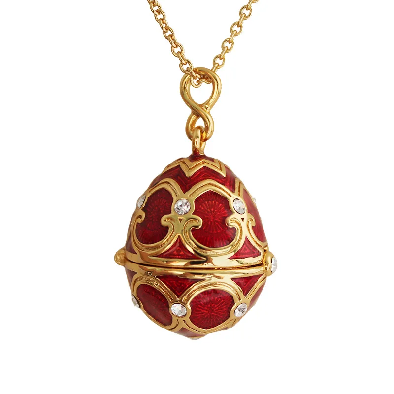Эмалированная подвеска в виде пасхального яйца Faberge ручной работы ожерелье