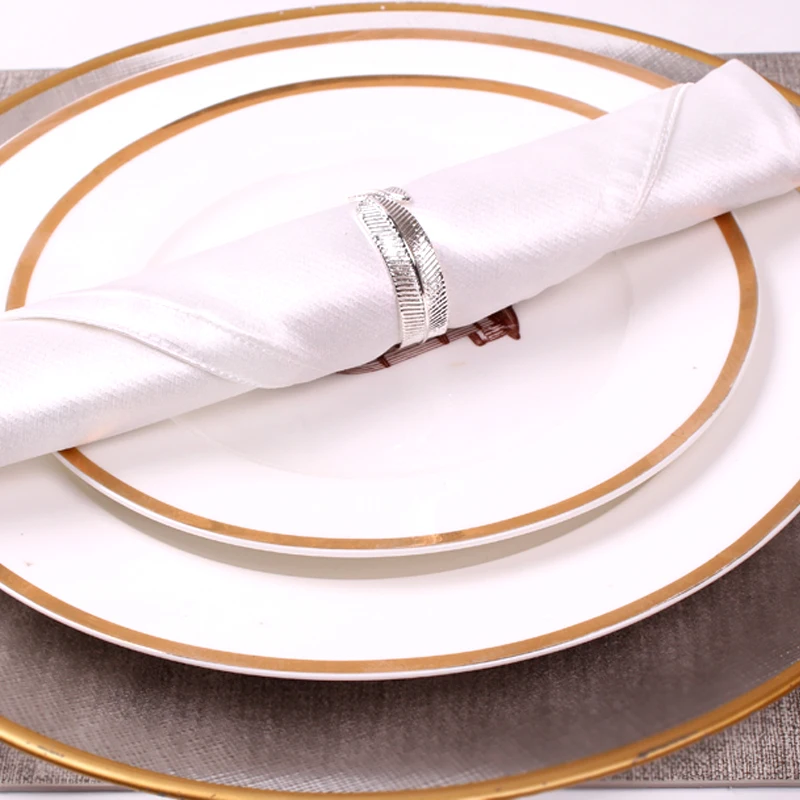 

6pcs Alloy leaf modern meal buckle cloth ring hotel model room napkin buckle restaurant creative tableware