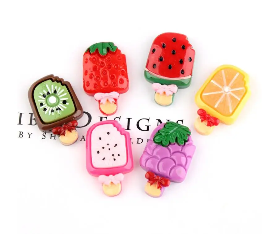 10 шт./лот полимерные Кабошоны с плоской задней стороной для Фруктового