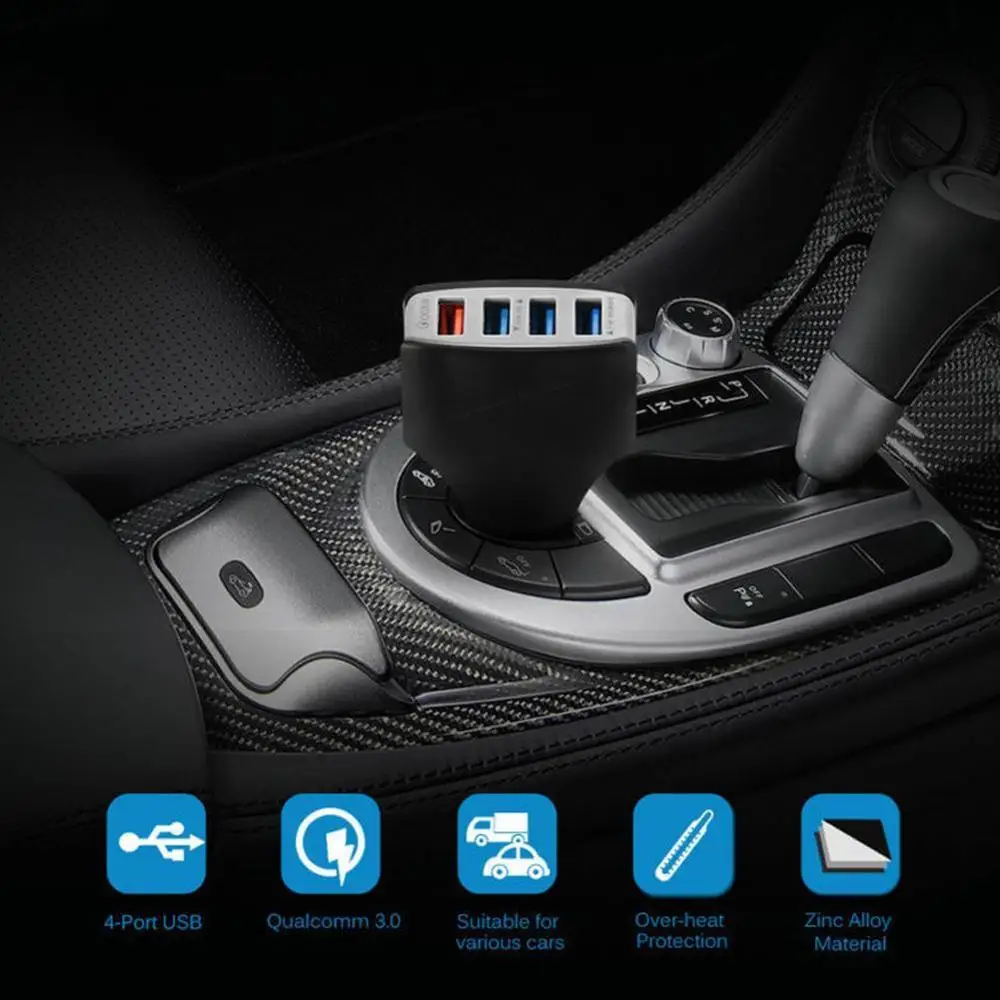 4 устройство для быстрой зарядки с usb-портом 4.2A автомобильного зарядного