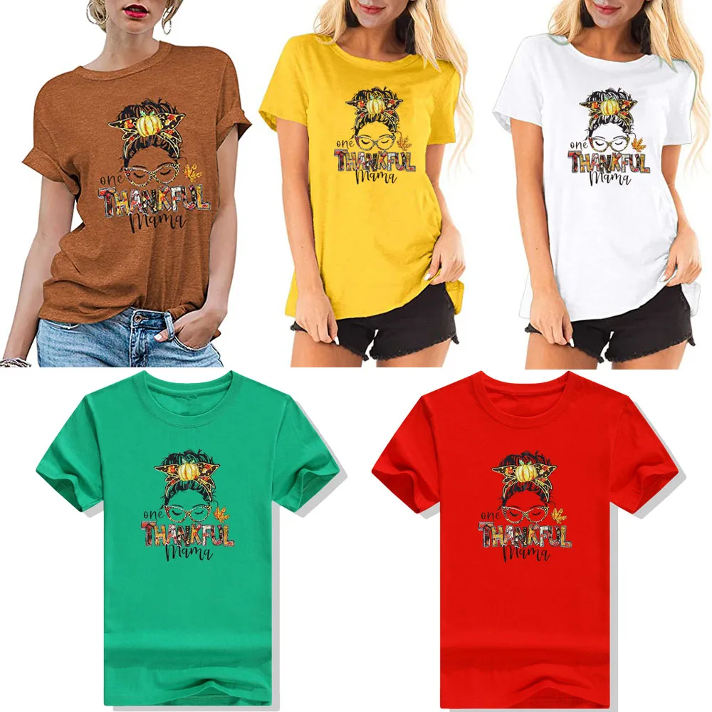 Одна благодарная женская футболка с графическим рисунком тыквы, подарок матери на День Благодарения, топы, футболка Одна благодарная женская футболка с графическим рисунком тыквы, подарок матери на День Благодарения, топы, футболка