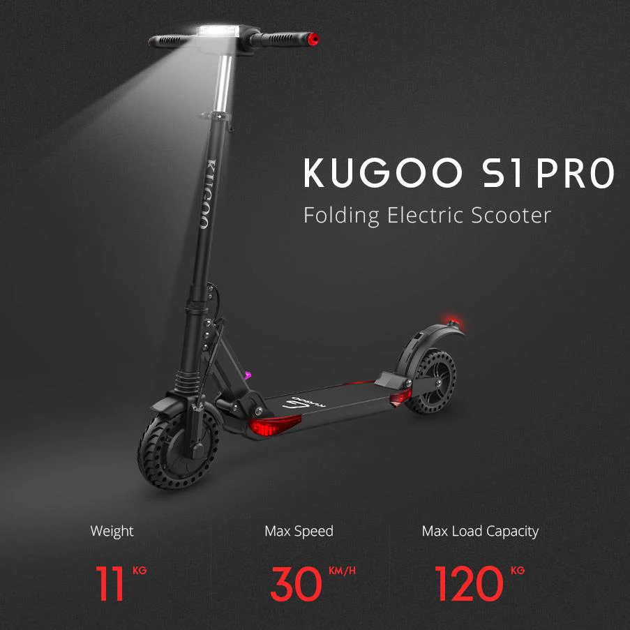 [ЕС сток] KUGOO S1 PRO складной электрический скутер для взрослых 350 Вт ЖК-дисплей 8 дюймов шина для Xiaomi M365 электрический скутер E скутер