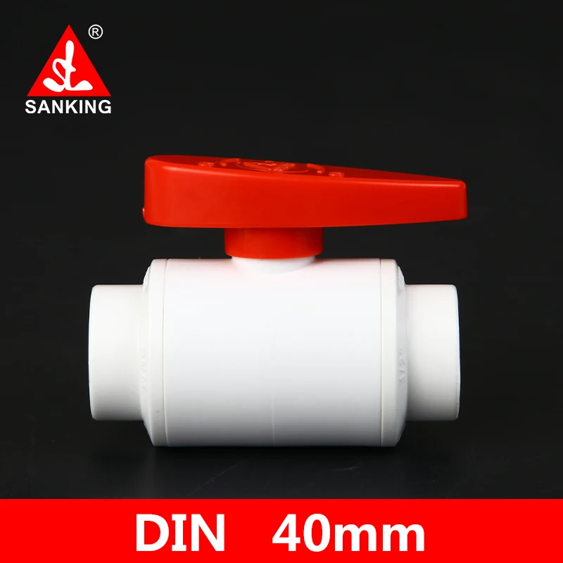 

Sanking UPVC 40mm Ball Valve Aquarium Fish Tank Pipe Fittings Coupler Water Connector For Garden Irrigation Hydroponic System