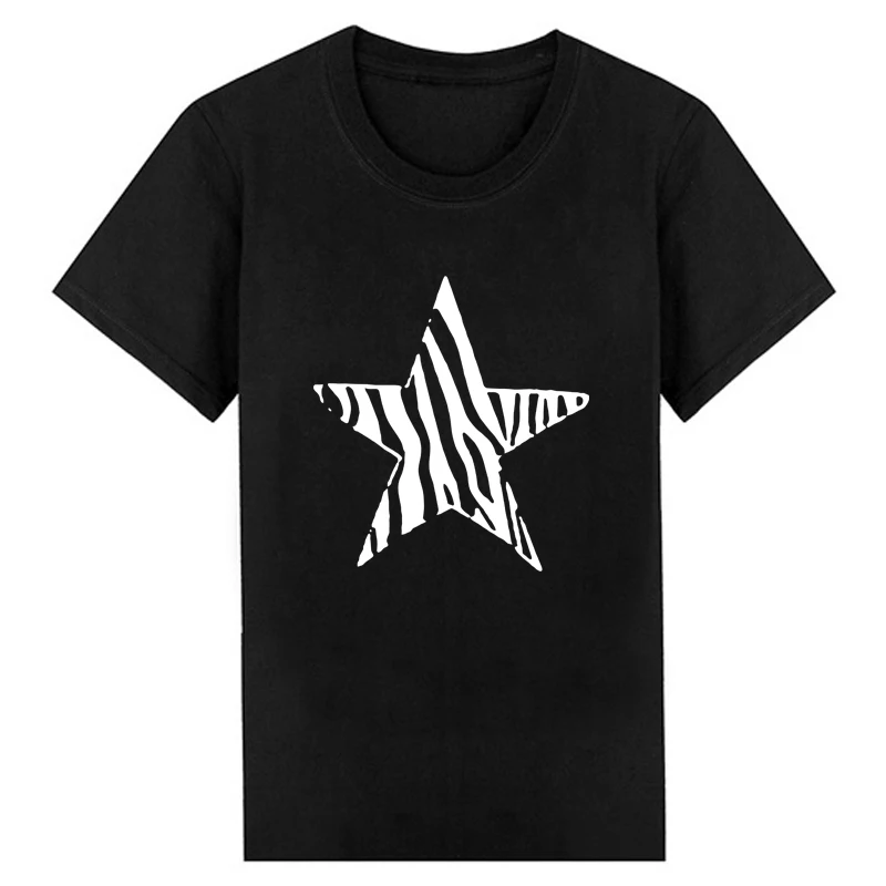 

Round Neck Striped Star Printed Loose T-shirt Women's Summer Casual Short Sleeve Blouse Tops Plus Size