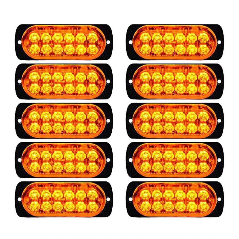

Truck Working Light Warning Fog Working Lamp 12V-24V 10pcs Amber Kit Car Plastic
