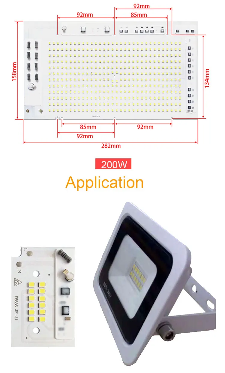 Smart IC не нужен драйвер 10 Вт 20 Вт 30 Вт 50 Вт 100 Вт 200 Вт AC220V-240V Вход светодиодный SMD чип для DIY наружного прожектора