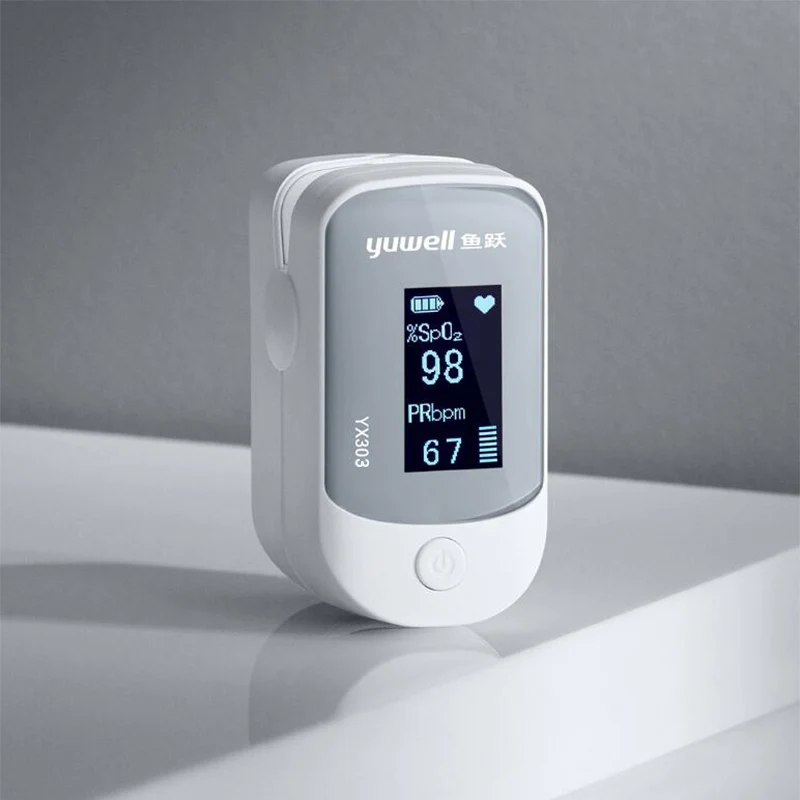 Белый Xiaomi цифровой прибор Yuwell для измерения артериального давления, пульса, кислорода в крови, oled-экрана - Цвет: Белый