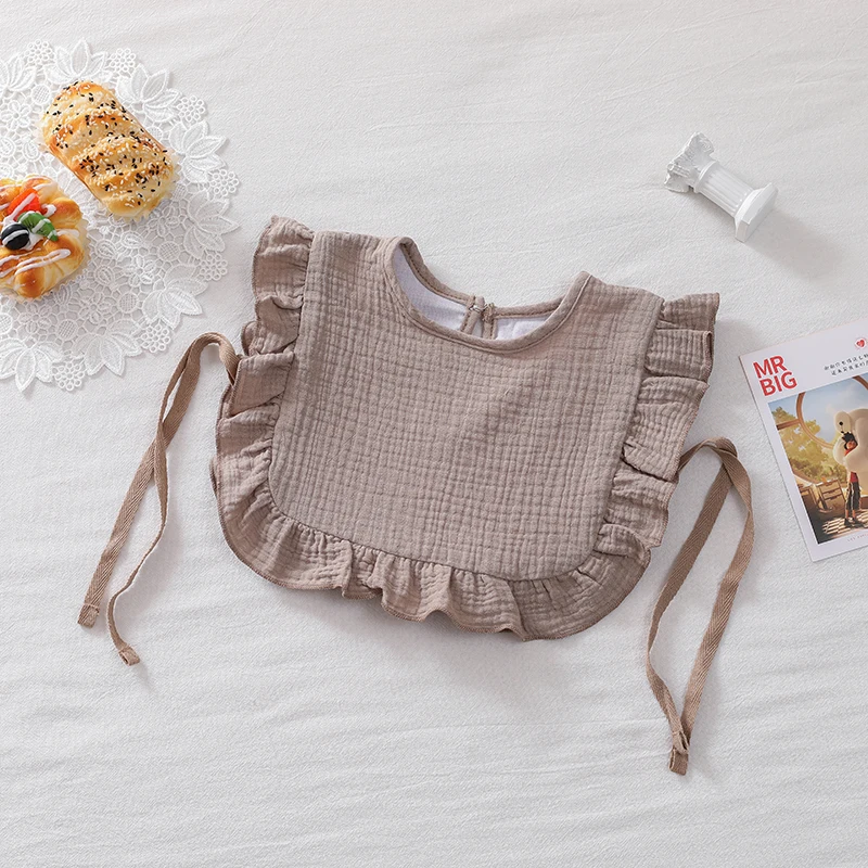 Baberos de gasa de muselina de algod&oacute;n para beb&eacute;s, toalla triangular ajustable para reci&eacute;n nacidos, Saliva, babero para ni&ntilde;os peque&ntilde;os, bufanda de tela para eructar, regalo para Baby Shower-5