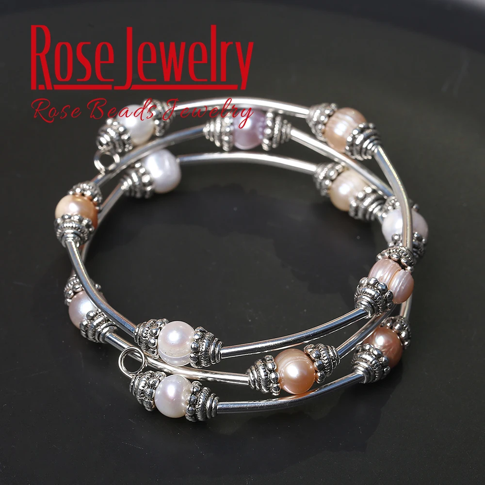 Браслеты женские из натурального пресноводного цветного жемчуга очаровательные