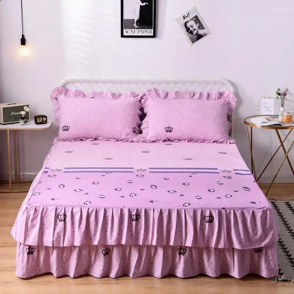 1 шт. Комплект постельного белья из 100% хлопка простыня юбка для кровати King Queen