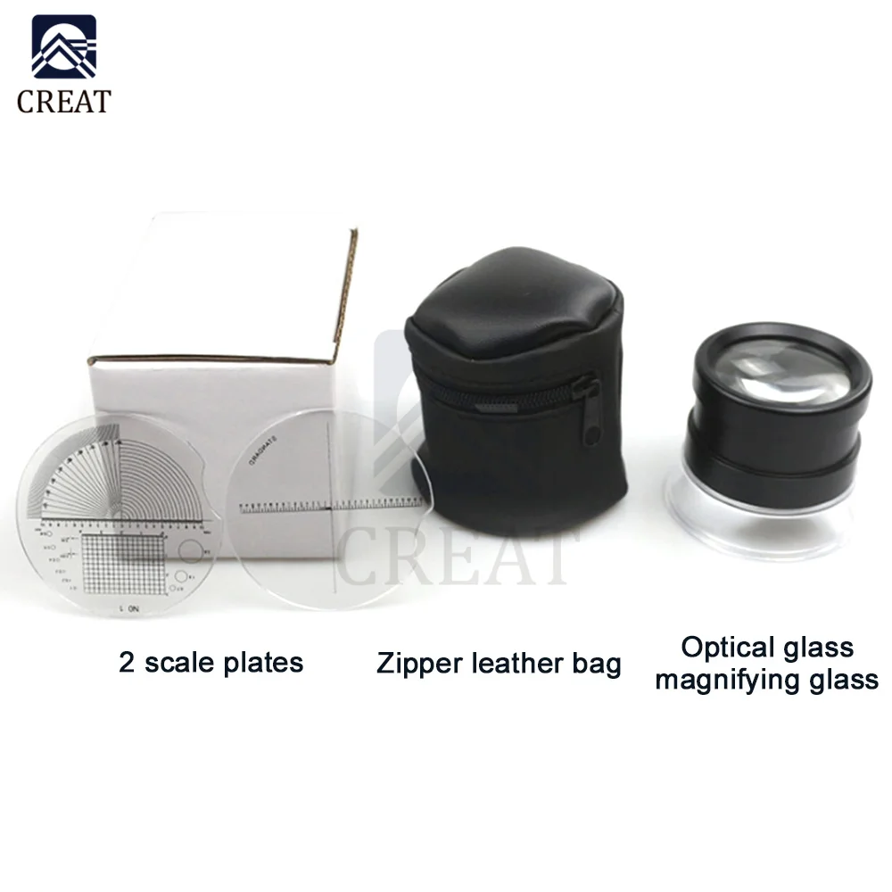 Cylindrical 30 Times Scale Optical Glass Lens Focusing Magnifier Color Card Reading Small Print Magnifying Glass images - 6
