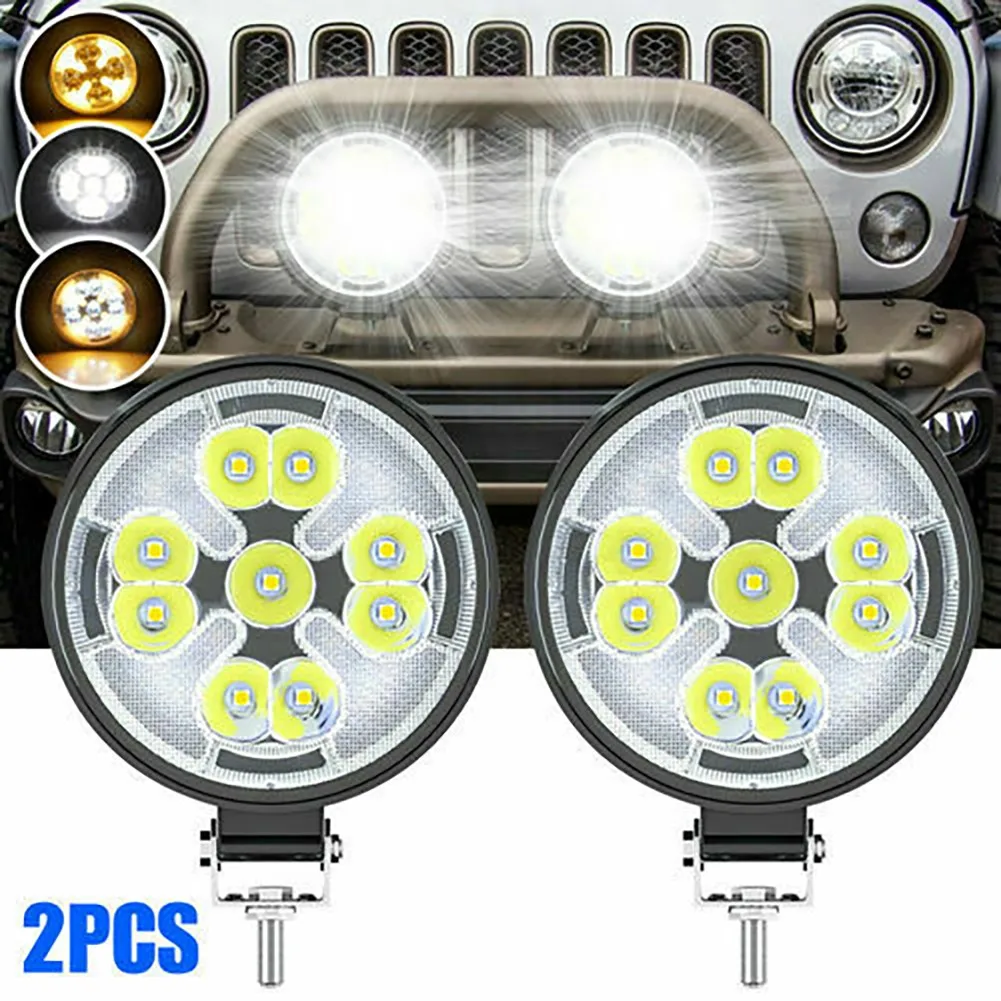

2x 4inch LED Work Light Bar 63W 4WD Offroad Spot Pods Fog Truck SUV Driving Lamp Round LED Working Off-Road Lights