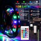 Водонепроницаемая светодиодная лента RGB Светодиодная лента световой, гибкая LED тыловая подсветка для ТВ, беспроводная осветительная полоска с питанием от USB, 5 в постоянного тока