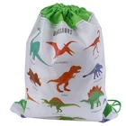 Подарочная сумка с динозавром, 34 см х 27 см, детский рюкзак для путешествий, школьный рюкзак на шнурке, товары для праздников и вечеринок, сумка из нетканого материала для покупок