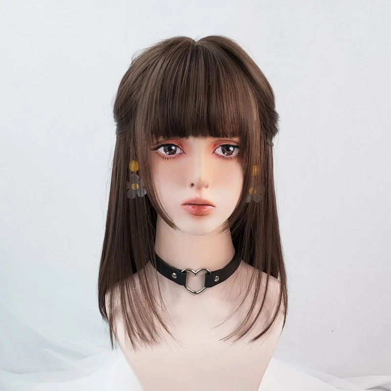 

TALANG Lolita Wig Short Straight Hair Style Harajuku Synthetic Cosplay Wig Heat-resistant Party Hair