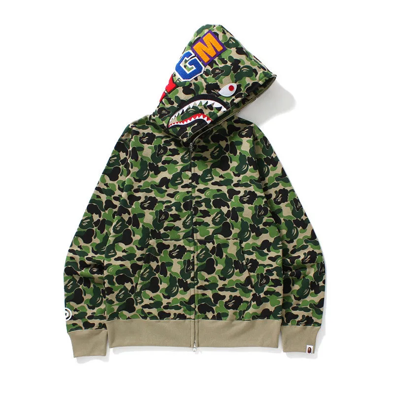 

Camouflage Hoodie Shark Jacket Women 2021 Fashion Street Trend Coat Plus Size Couple Jackets Harajuku Coats Female LR1306