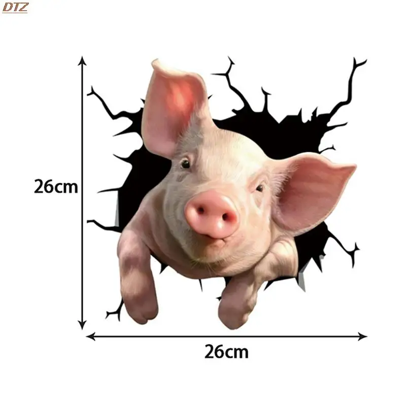 Забавная виниловая наклейка в виде свиньи трещинах для автомобиля аксессуары