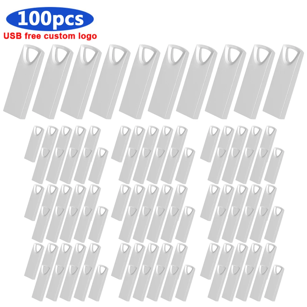 

100pcs/lot Pen Drive 64GB Metal Usb Flash Drive Real capacity 4GB 8GB waterproof 16GB 32GB cle Memory Stick memoria custom logo