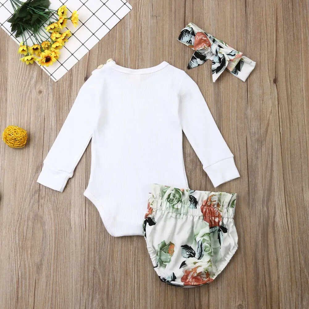 2019 г. Новая осенняя одежда для новорожденных девочек из 3 предметов топ с длинными