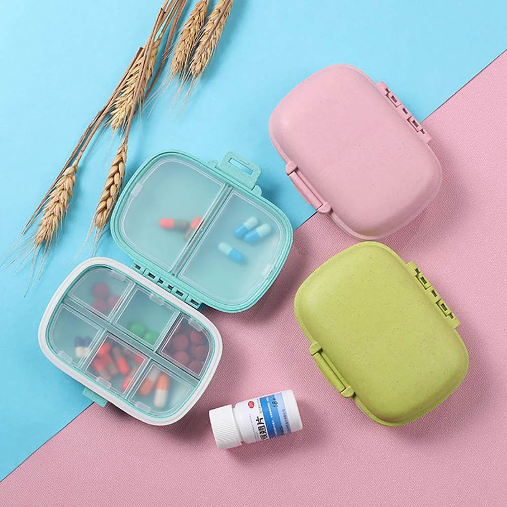 8 сеток коробка для таблеток разделитель держатель лекарств пшеничная солома