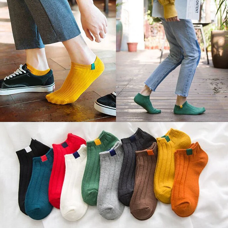 1 пара новые хлопковые носки унисекс удобные короткие в полоску женские тапочки