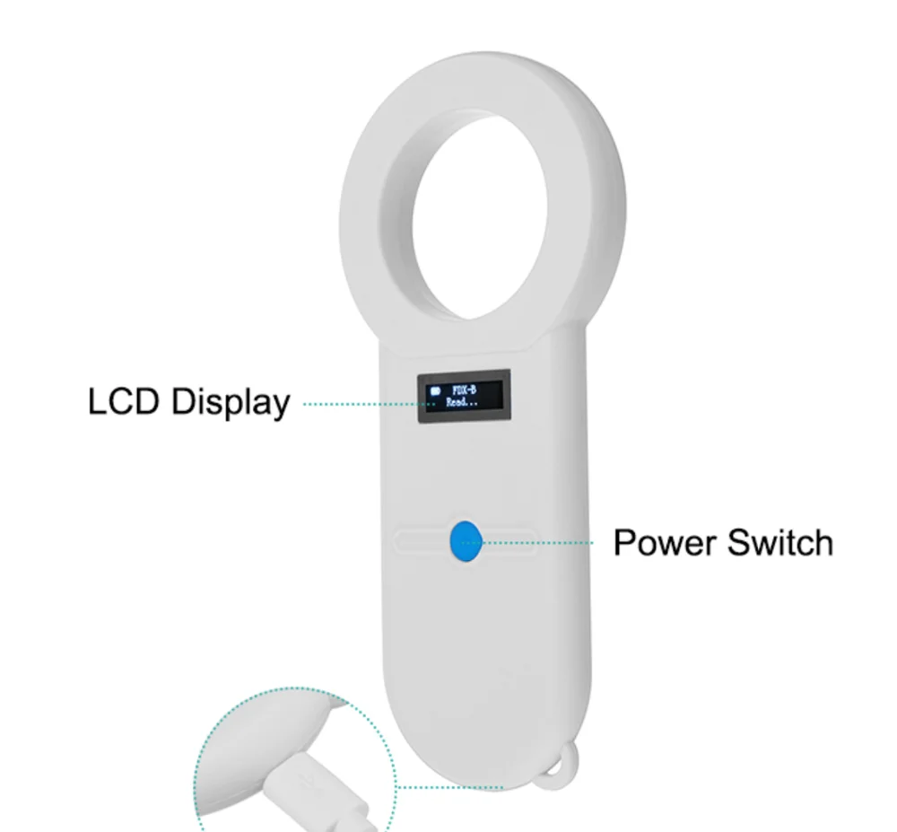 

Animal Tag Microchip Rfid Fdx-b Reader Iso Chip 134.2khz Portable Oled Pet Dog Cat Scanner For Rfid Glass Tag / Rabbit Ear Tag