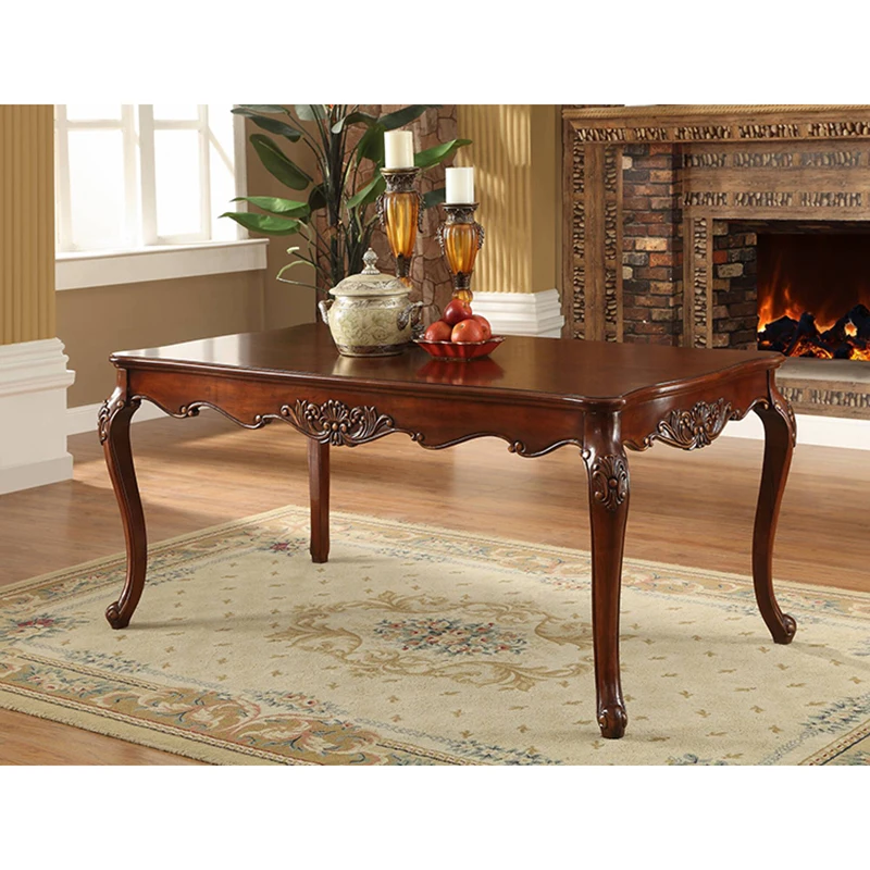 Деревянный обеденный стол с Обеденным стулом из натуральной кожи WA647|Наборы для