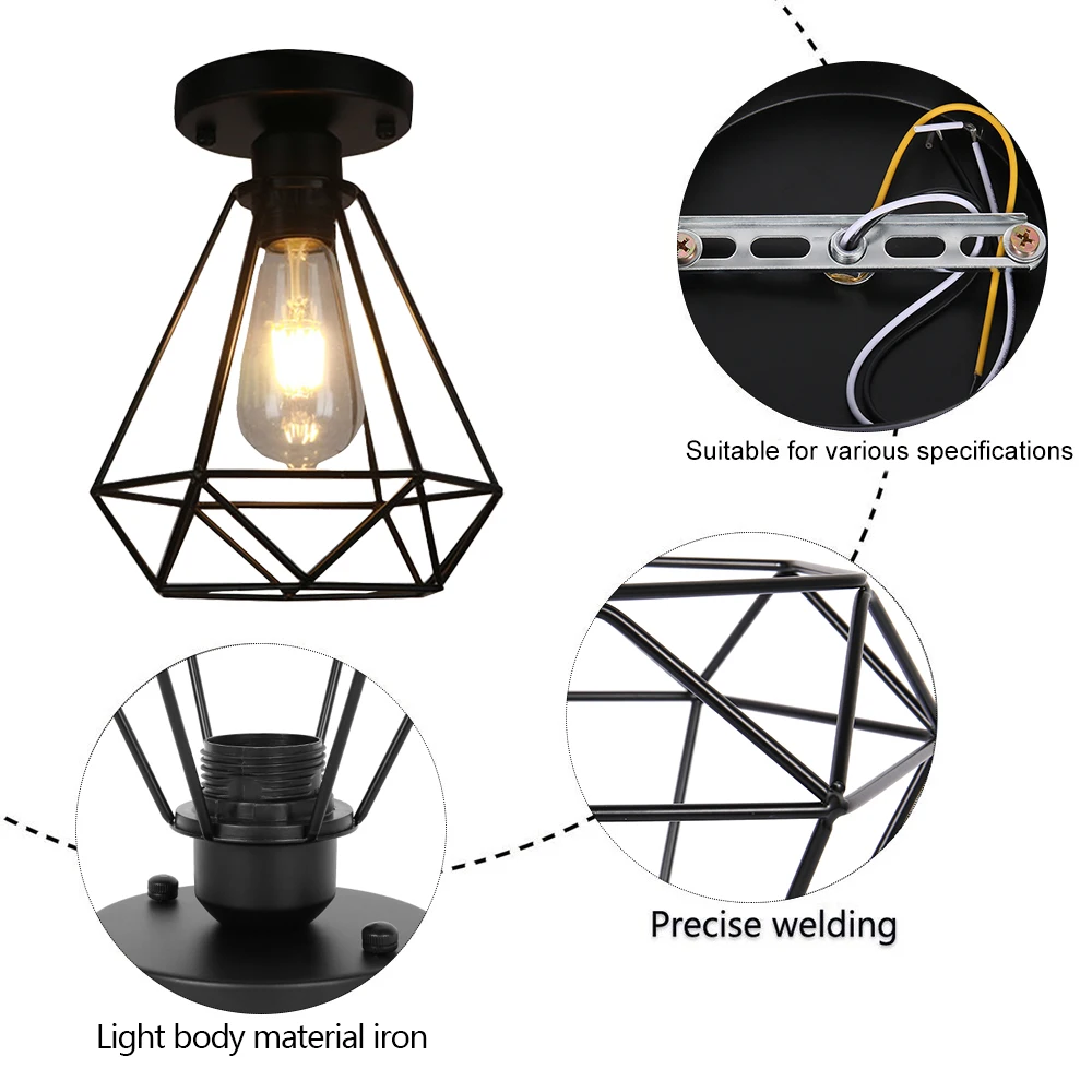 Современный Ресторан железный потолочный светильник светодиодный абажур