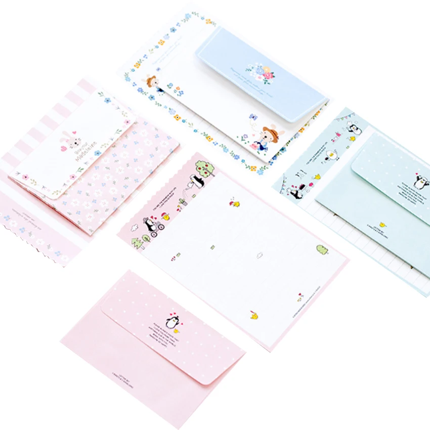 1 упак./лот Kawaii Мультфильм поздравительная открытка мини конверт для бумажного