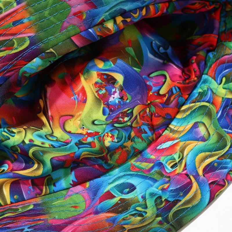 

European and American ins new plant print pattern fisherman hat men and women spring and summer outdoor sun hat