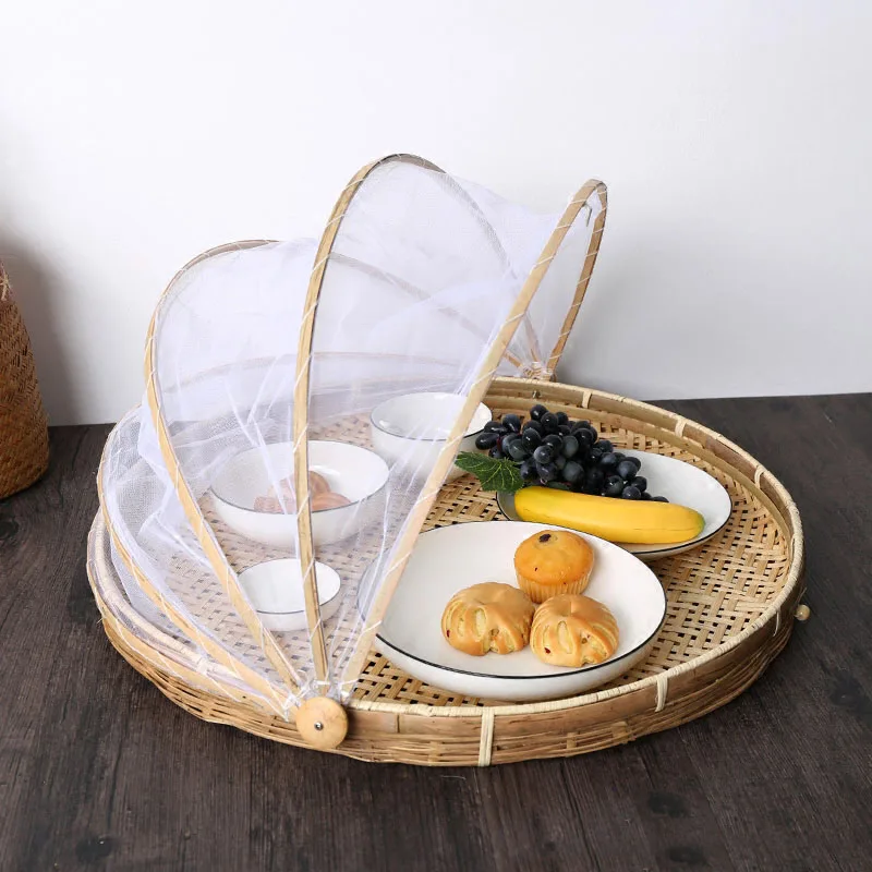 Лидер продаж! Круглая плетеная корзина для хранения фруктов Сервировочная сетка