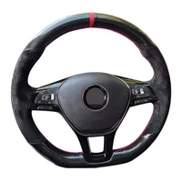 car accessories car steering wheel cover black carbon fiber suede for volkswagen vw golf 7 mk7 new polo jetta passat b8 tiguan