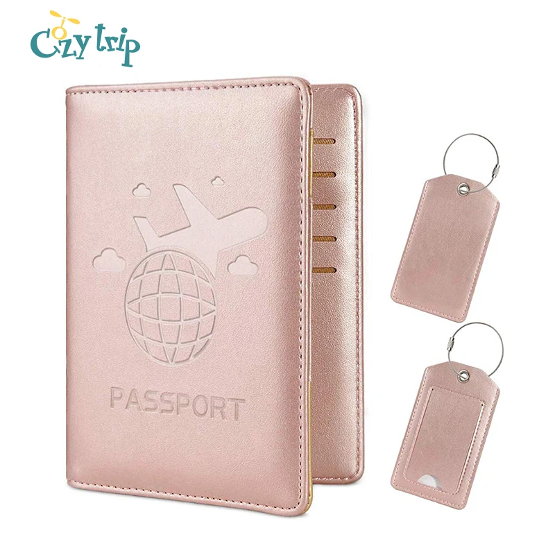 Держатель для паспорта с биркой путешествий RFID блокировка дорожный кошелек