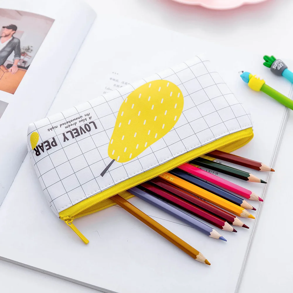 Summer Series PU Pencil Bag Creative Cute Stationery Kawaii Case Office Supplies | Bags